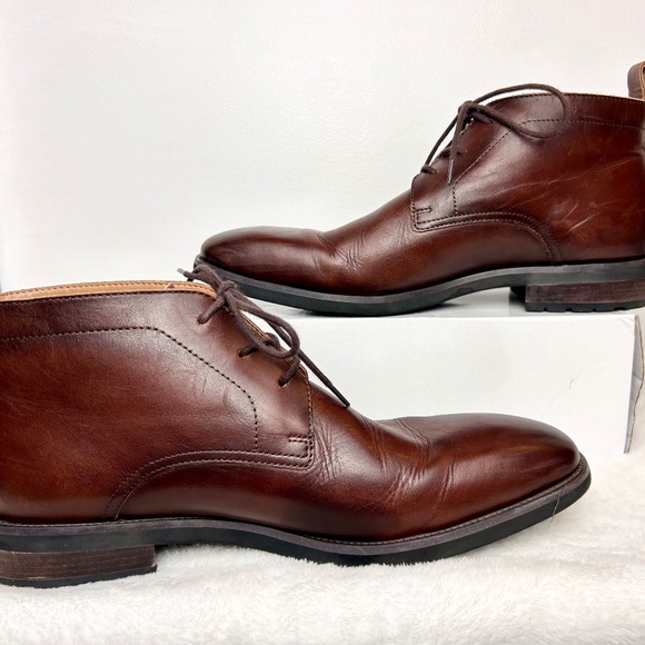 Men’s Brown Saks Fifth Avenue Joshua Leather Chukka Boots Brown Size 10 - Picture 2 of 9